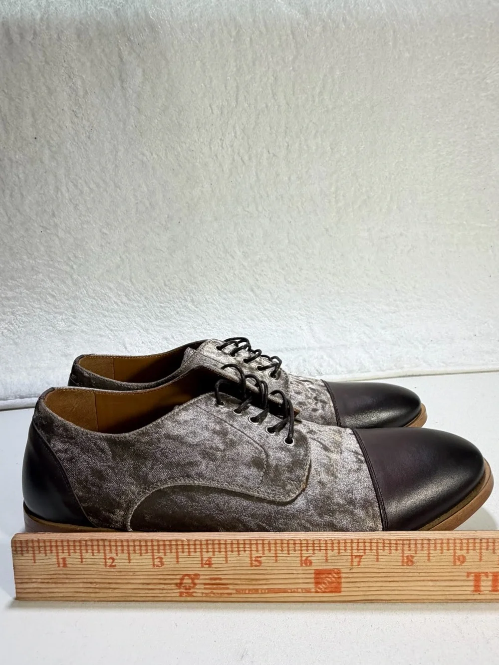 TAFT The Jack Shoe Grey Oxblood Wool Leather Cap Toe Oxford Men EU 41 US 8